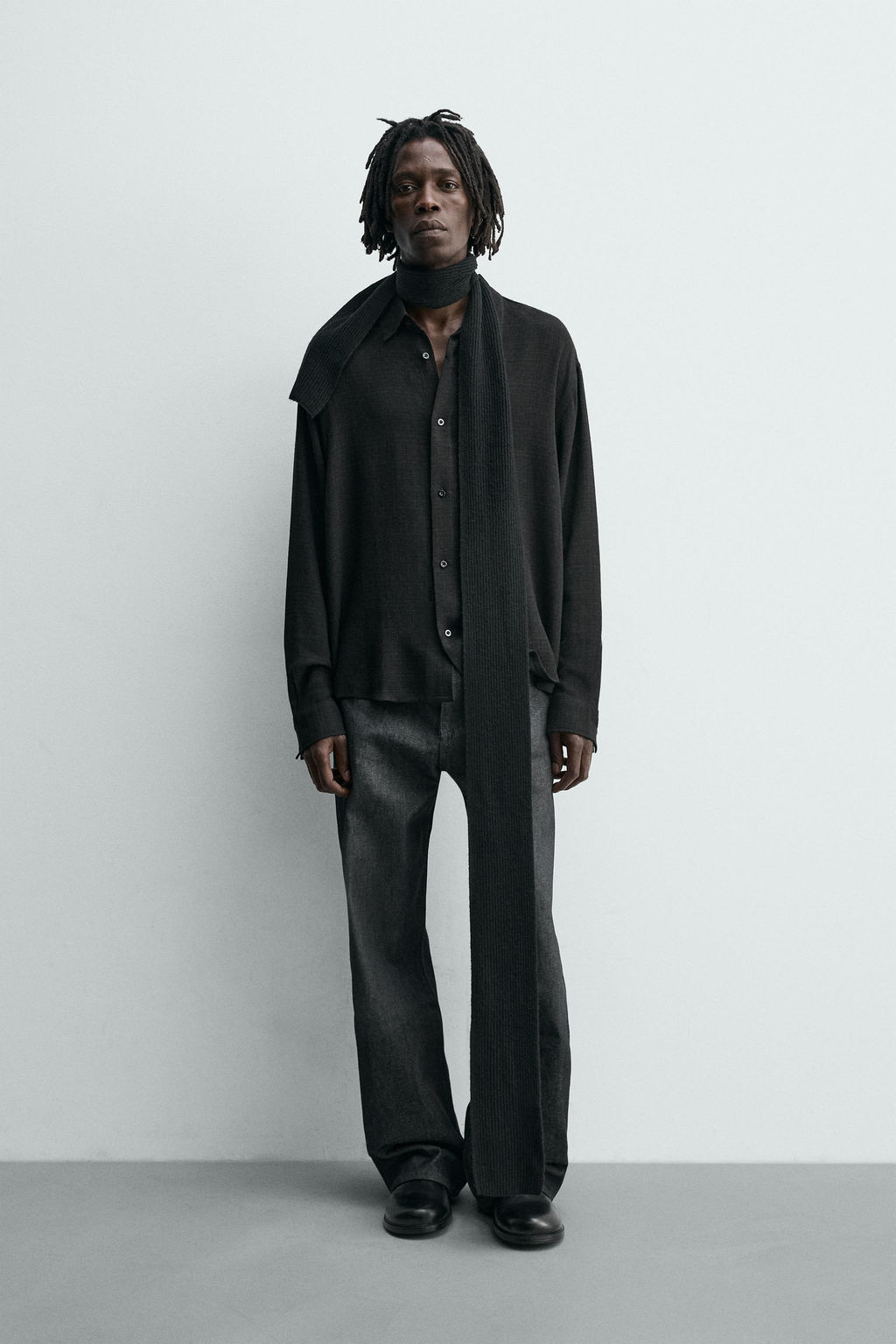 VISCOSE/COTTON TEXTURED SHIRT