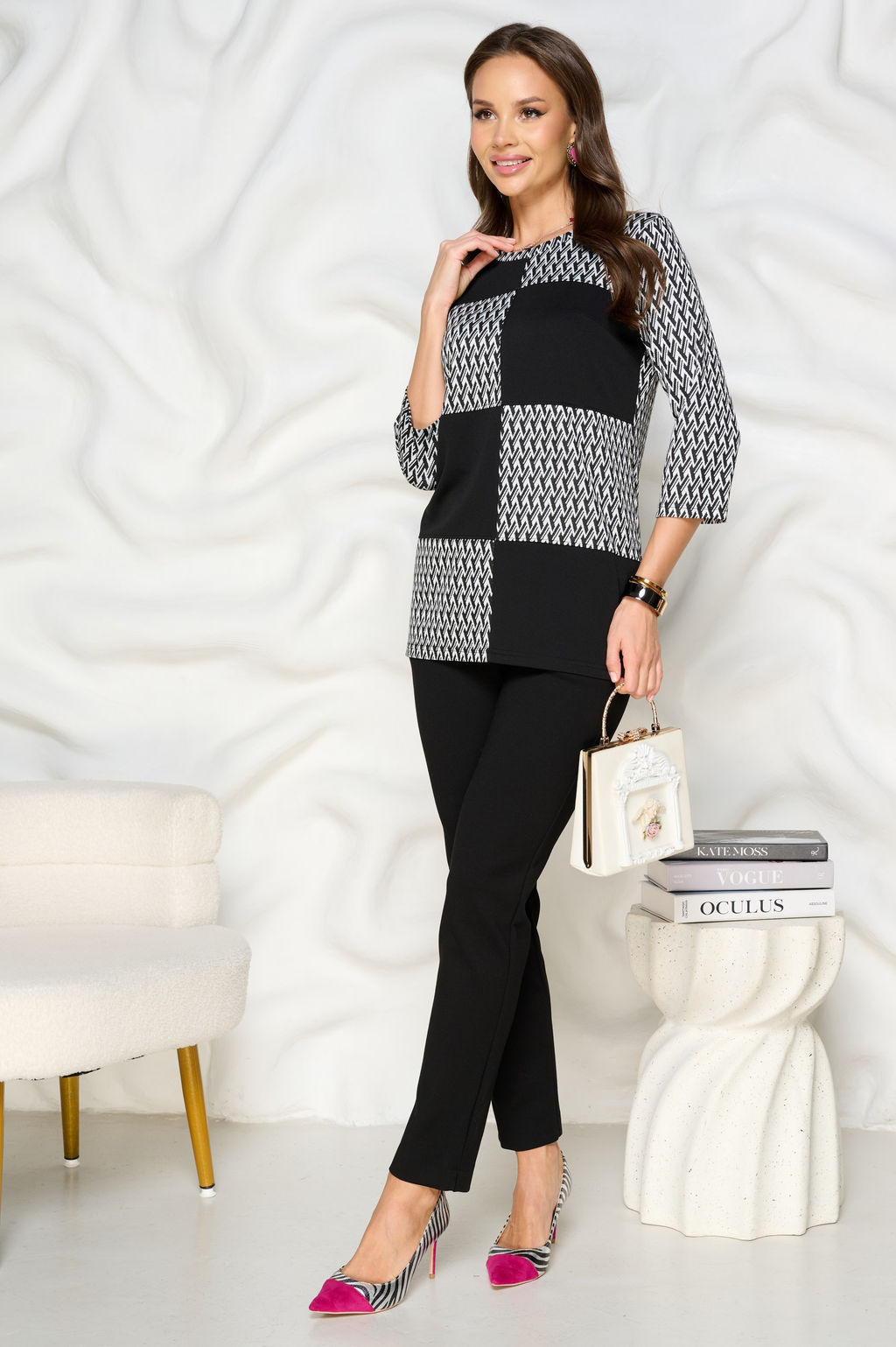 Джемпер Bellovera 53Д7071 черно-белый