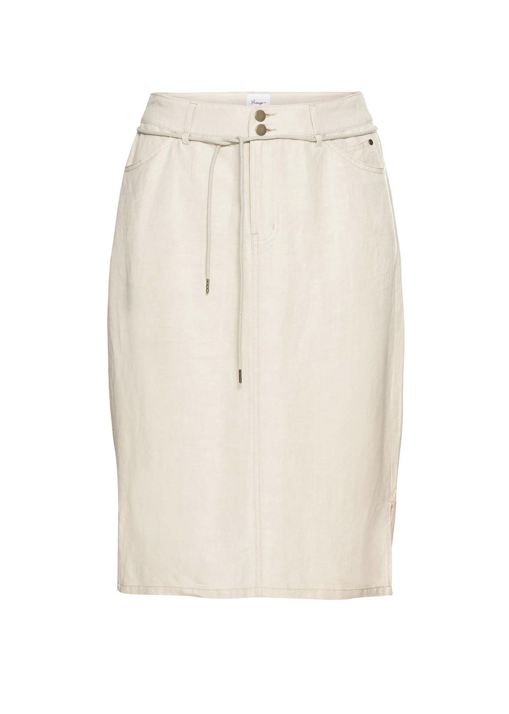 Льняная юбка, бежевая - Sheego фото 2