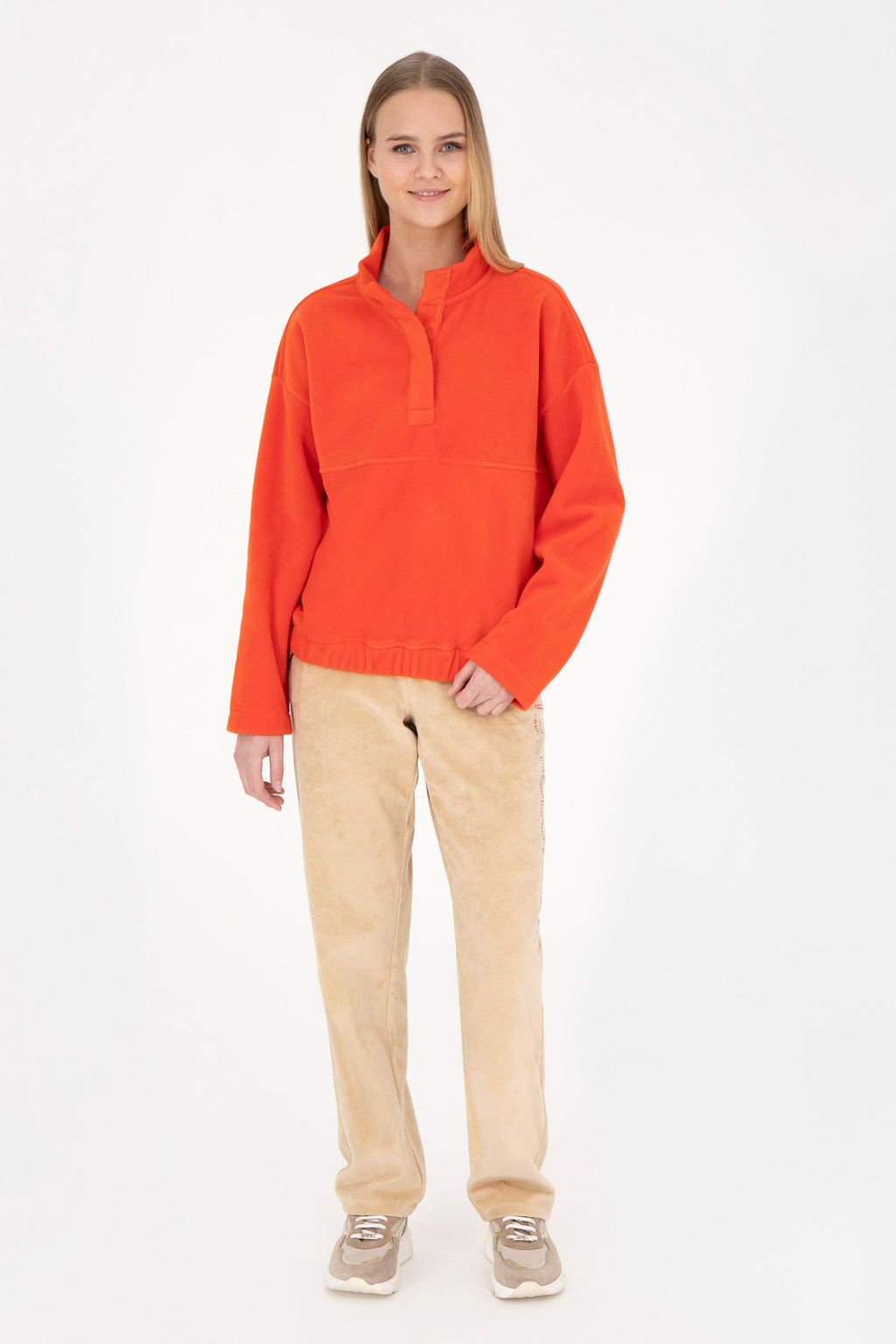 Женский оранжевый свитшот с воротником стойкой Неожиданная скидка в корзине - U.s. polo assn фото 4
