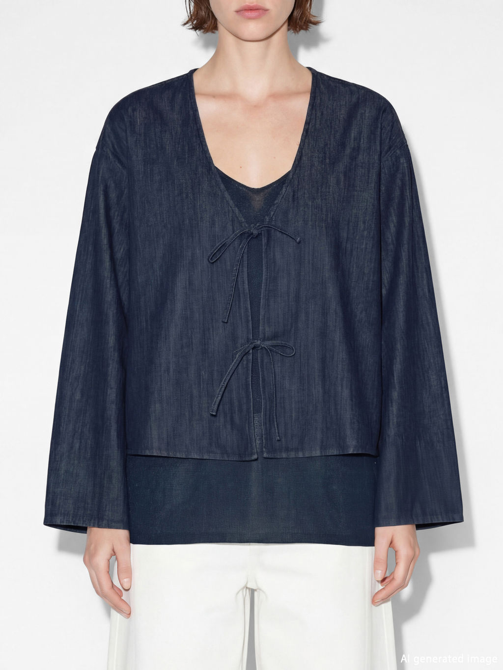 V Yaka Ba?lama Detayl? Jean Bluz