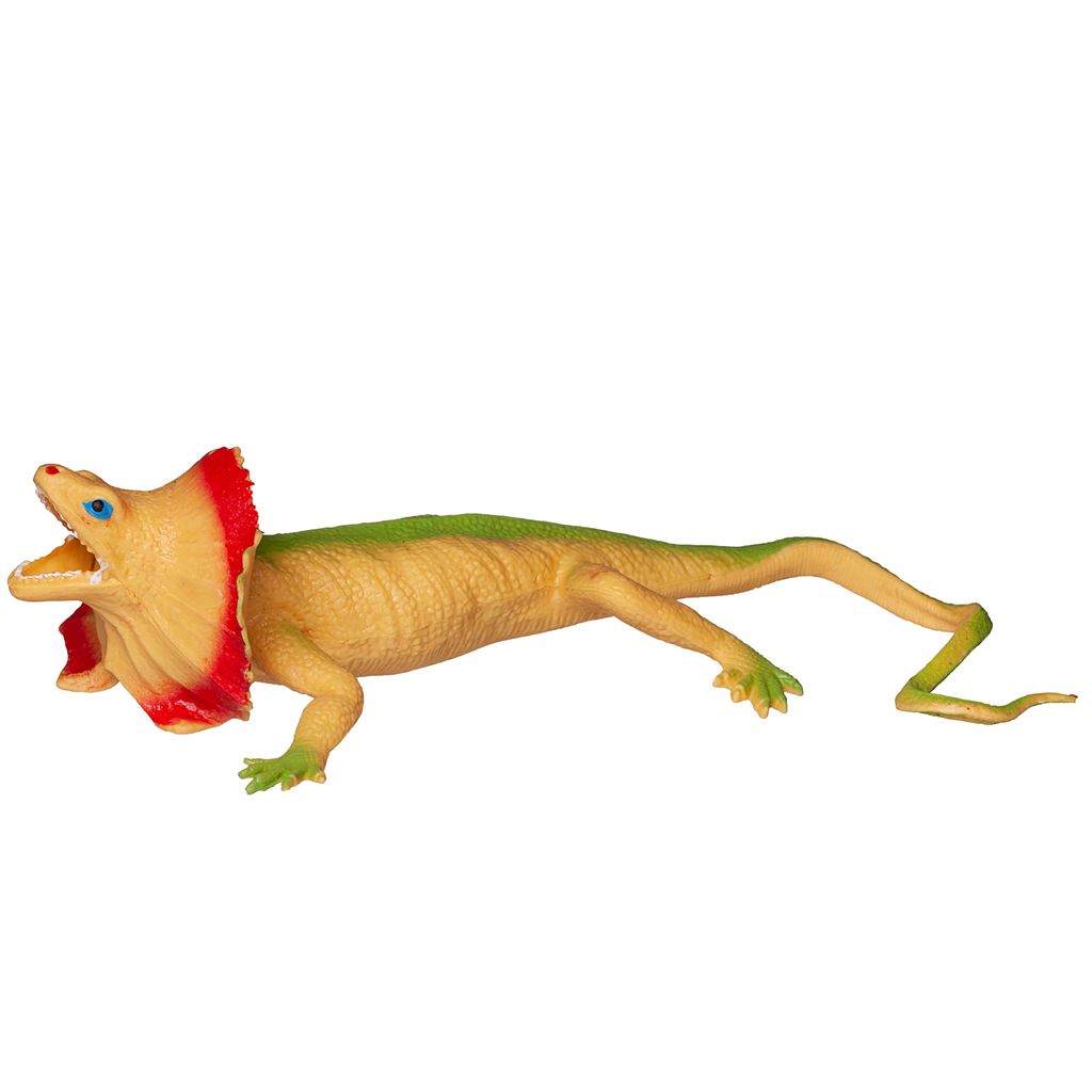 Фигурка Abtoys Юный натуралист Рептилии Ящерица (зелено-песочная с ярким воротником), термопластичная резина фото 2