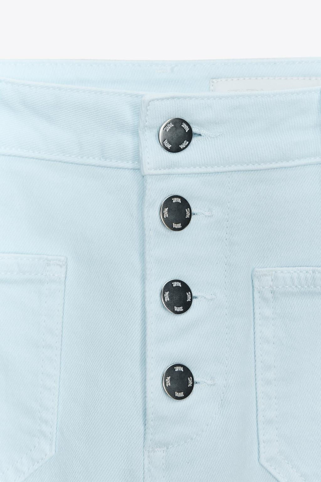 Z1975 HIGH-WAIST FLARE JEANS WITH BUTTONS - Zara фото 10