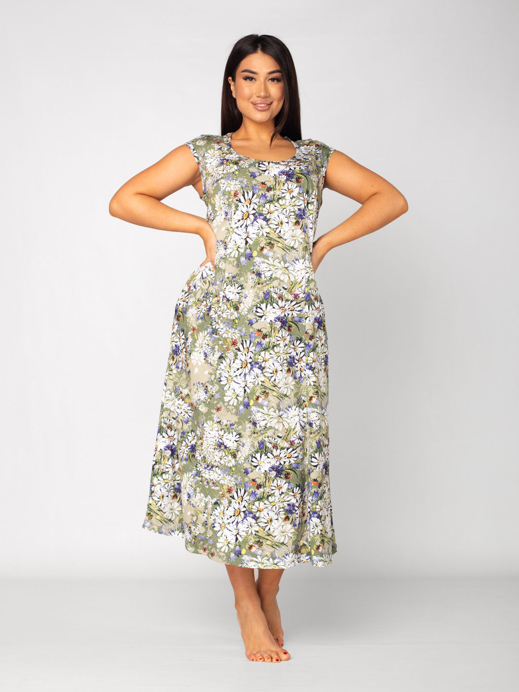 Сарафан женский кулирка СЛАВЯНКА ЗЕЛЕНЬ - Domtrik фото 3