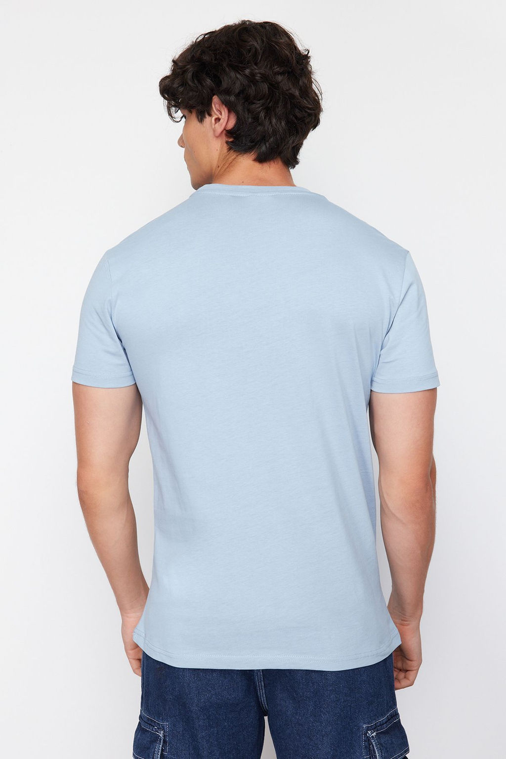TRENDYOL MAN Mavi Galaksi Bask?l? Regular/Normal Kesim Tok Kumas T-shirt TMNSS24TS00204 - Trendyolmilla фото 2