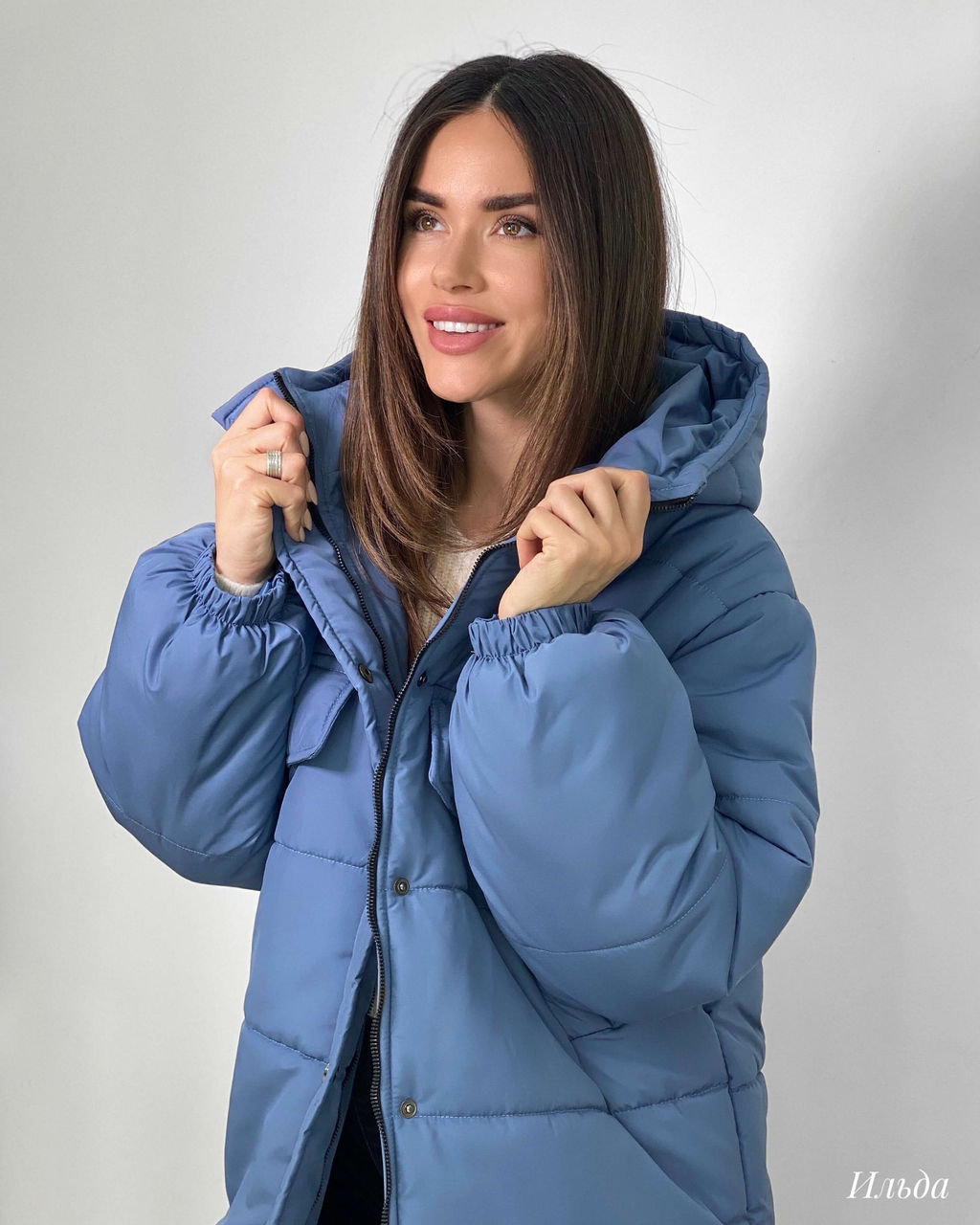 Куртка Ильда (серо-синий) - Nadi bordo фото 2