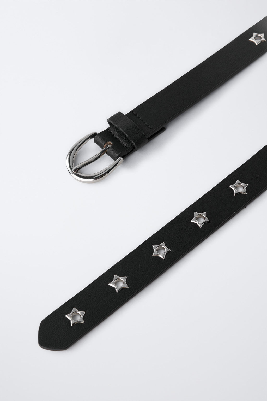 LEATHER EFFECT BELT WITH STAR EYELETS - Zara фото 2