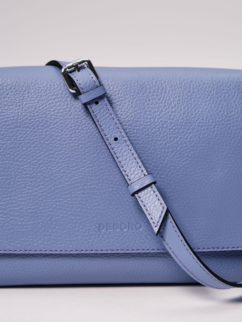 Сумка кожаная на плечо Deboro 30181 сиреневый закат