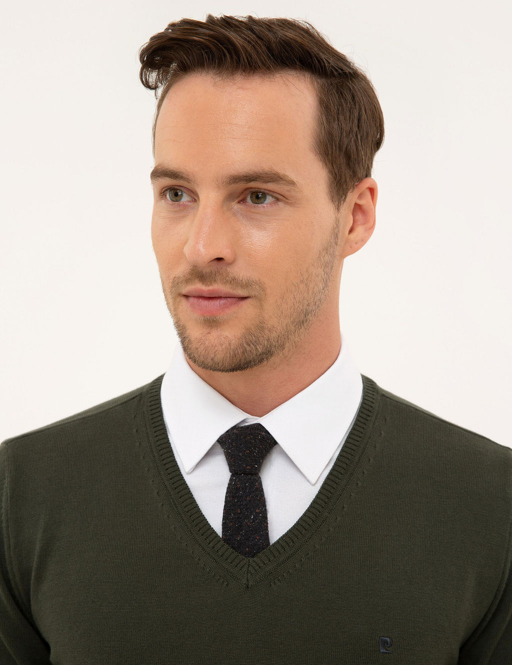 Ye_il Slim Fit V Yaka Basic Triko Kazak - Pierre cardin фото 2