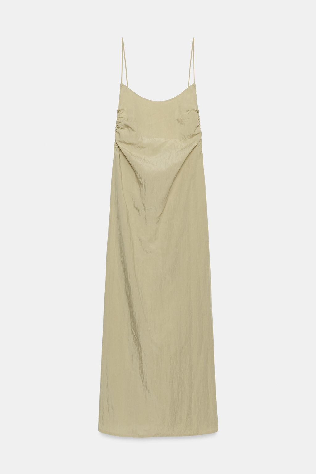 VESTIDO MIDI FLUIDO ESPALDA DESCUBIERTA / Beige / Verde - Zara фото 5