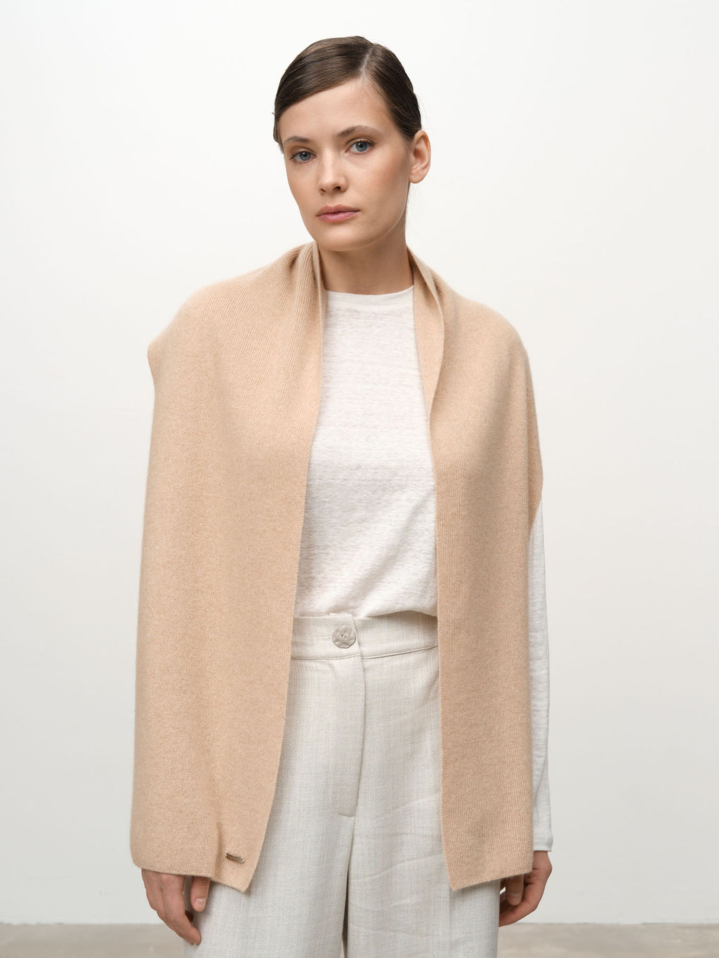 Шарф из кашемира 03135 бежевый