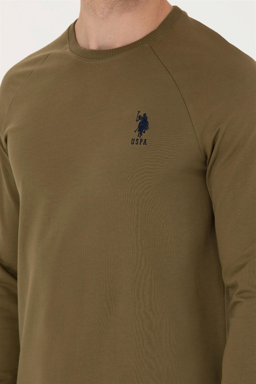 U. S. Polo Assn / Мужской базовый свитшот цвета хаки - U.s. polo assn фото 14