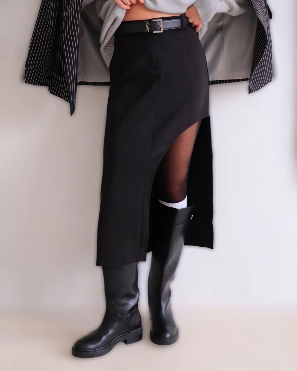 11784 Юбка с вырезом чёрная - Martichelli фото 8
