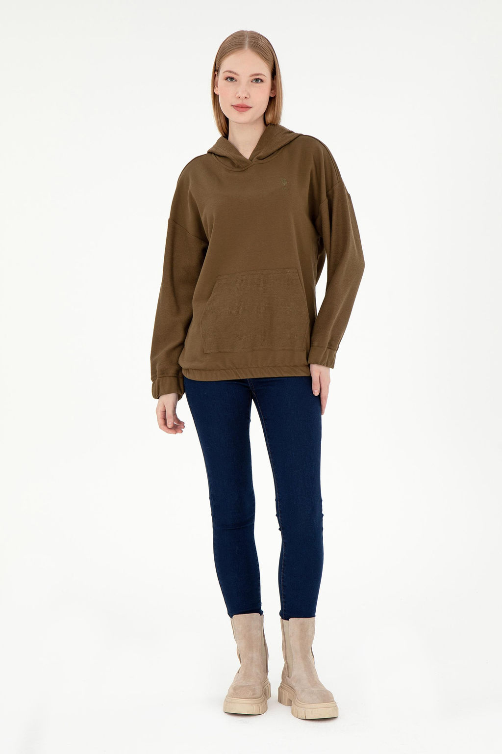 Женский свитшот цвета хаки Неожиданная скидка в корзине - U.s. polo assn фото 11