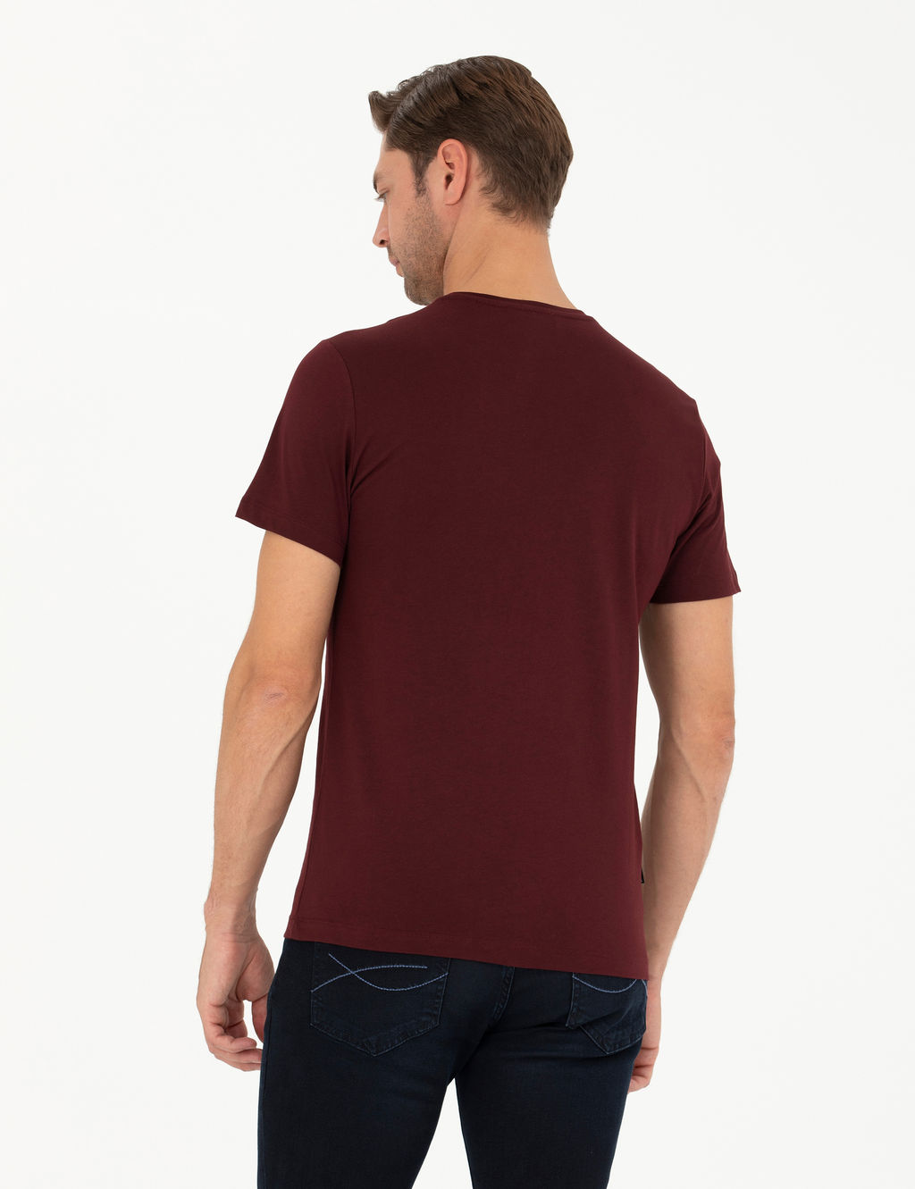 Bordo Slim Fit Basic Ti__rt