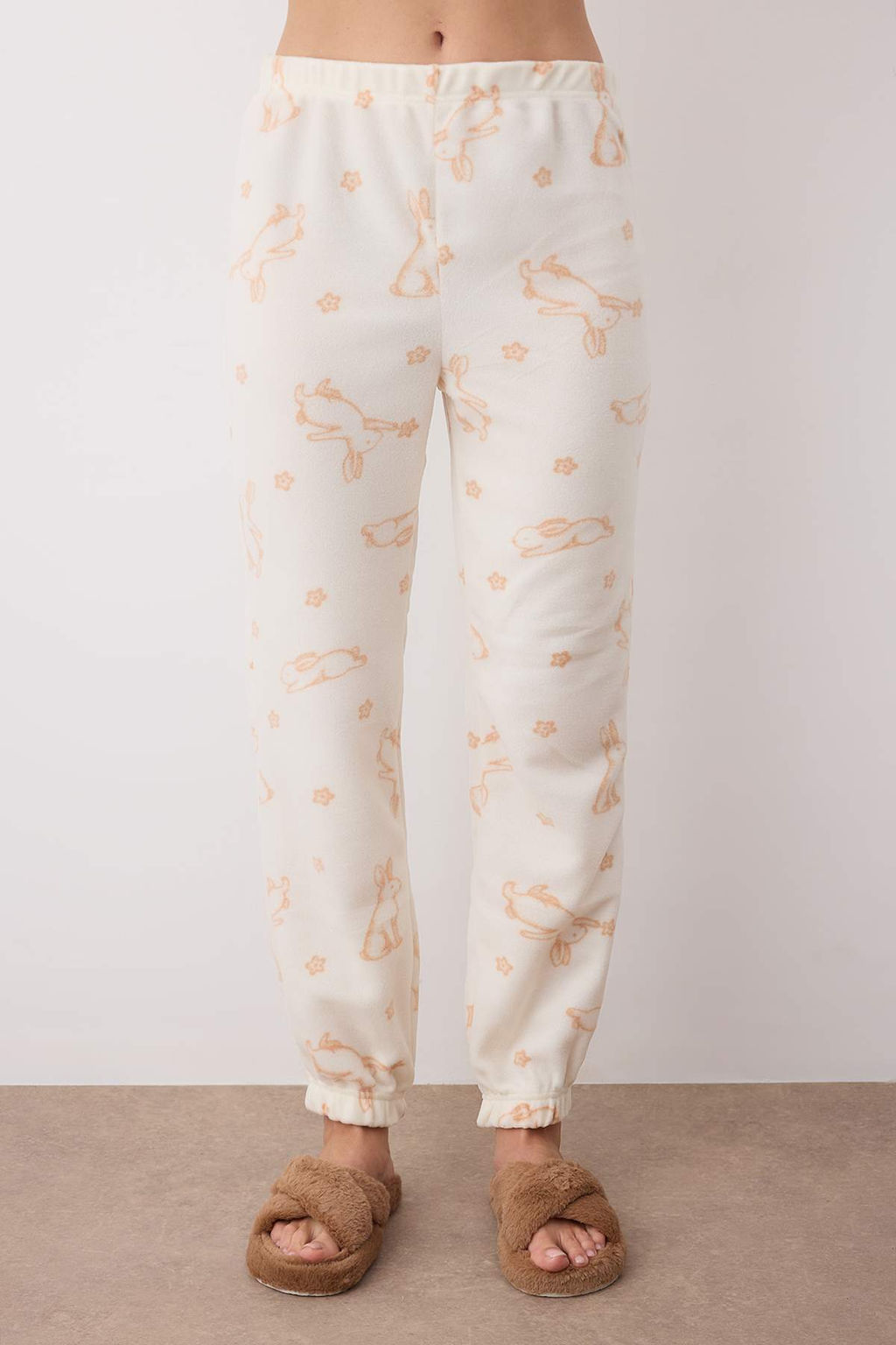 Ekru Tavsan Desenli Polar Orme Pijama Tak?m? THMAW26PT00085 - Trendyolmilla фото 3