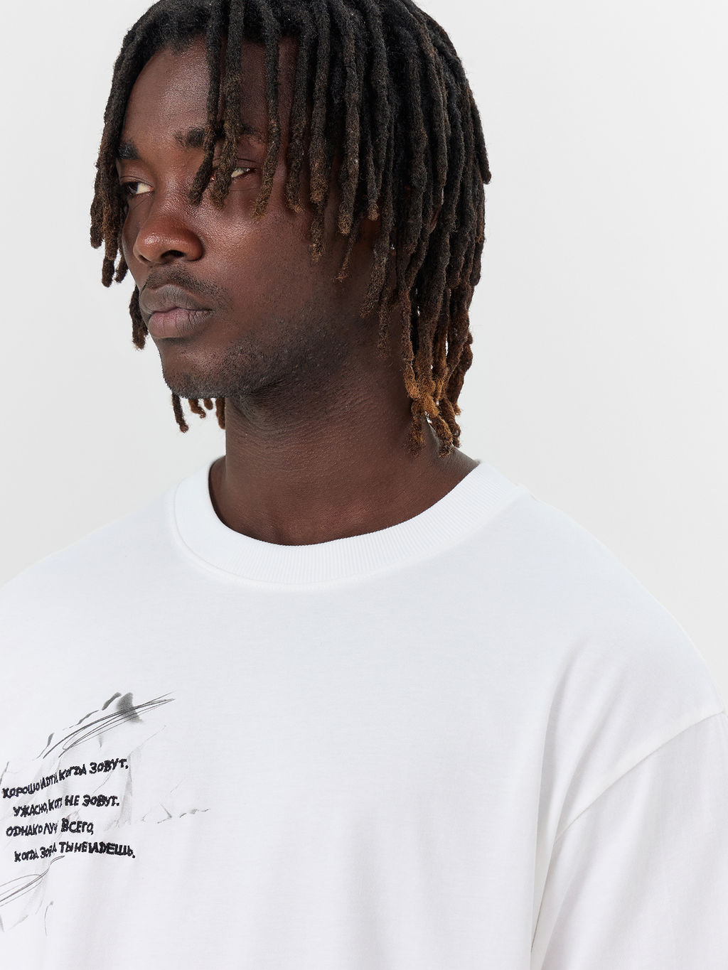 Футболка мужская белая с надписью хорошо идти, когда зовут - Mark formelle фото 4