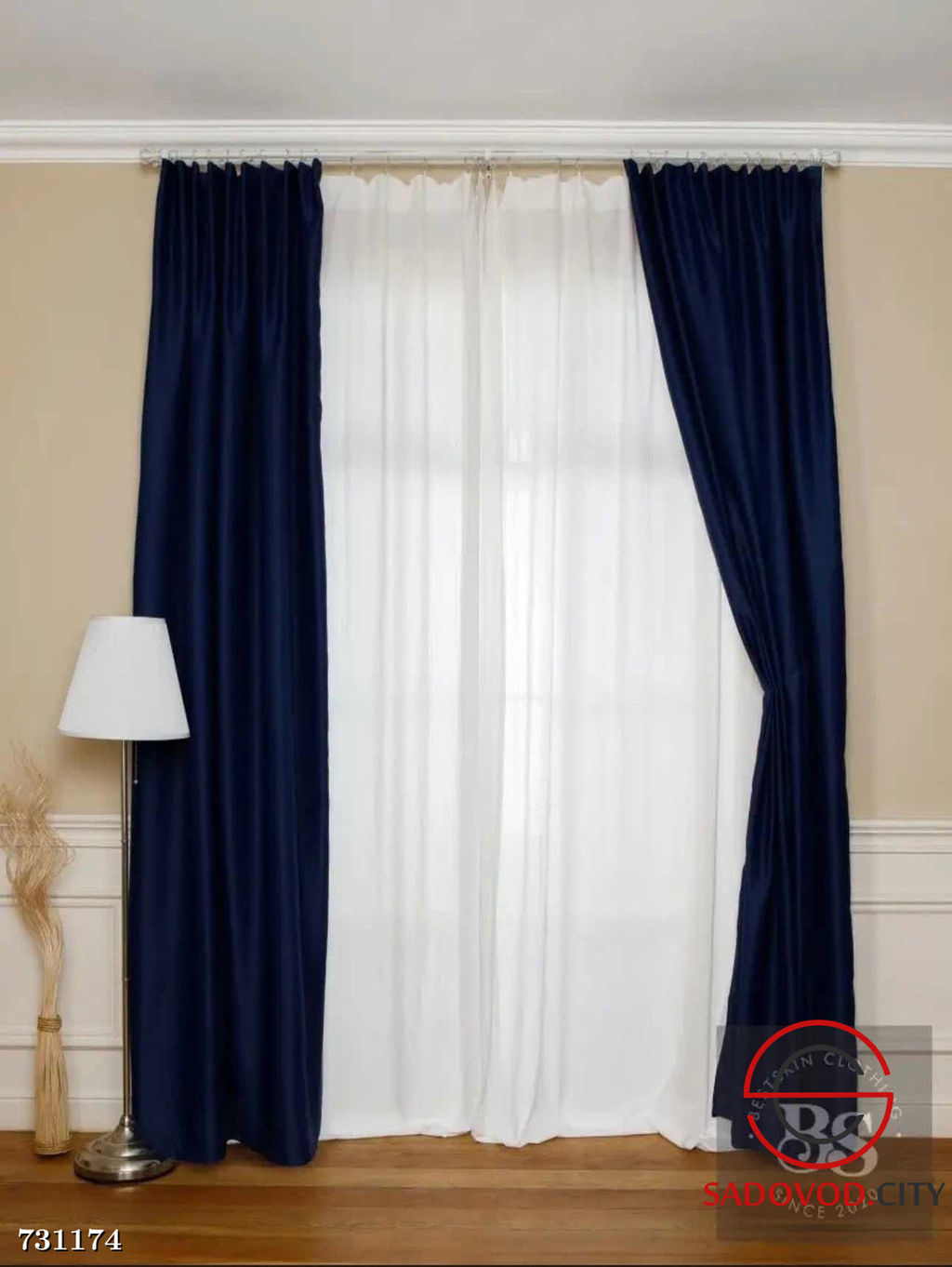 Шторы однотонные блэкаут с тюлью