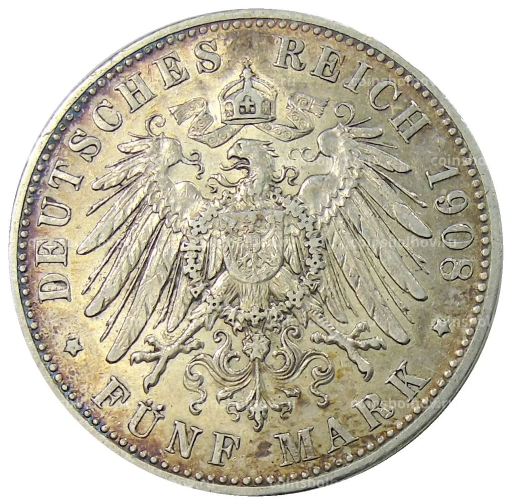 5 марок 1908 года D Германия (Бавария)