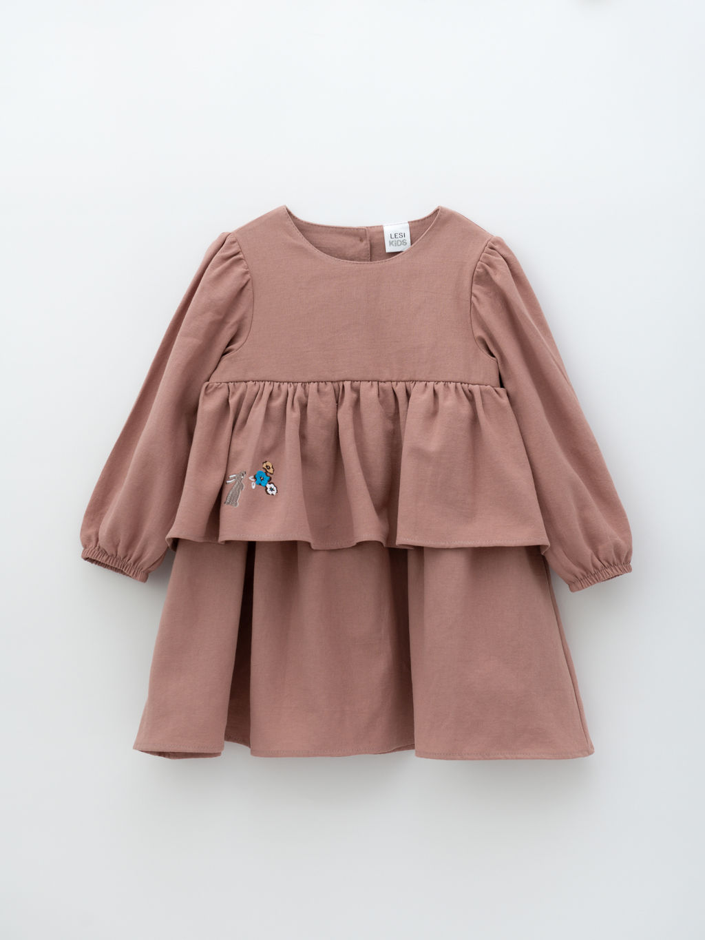 Платье хлопковое сухая роза, розовый - Lesi kids фото 14