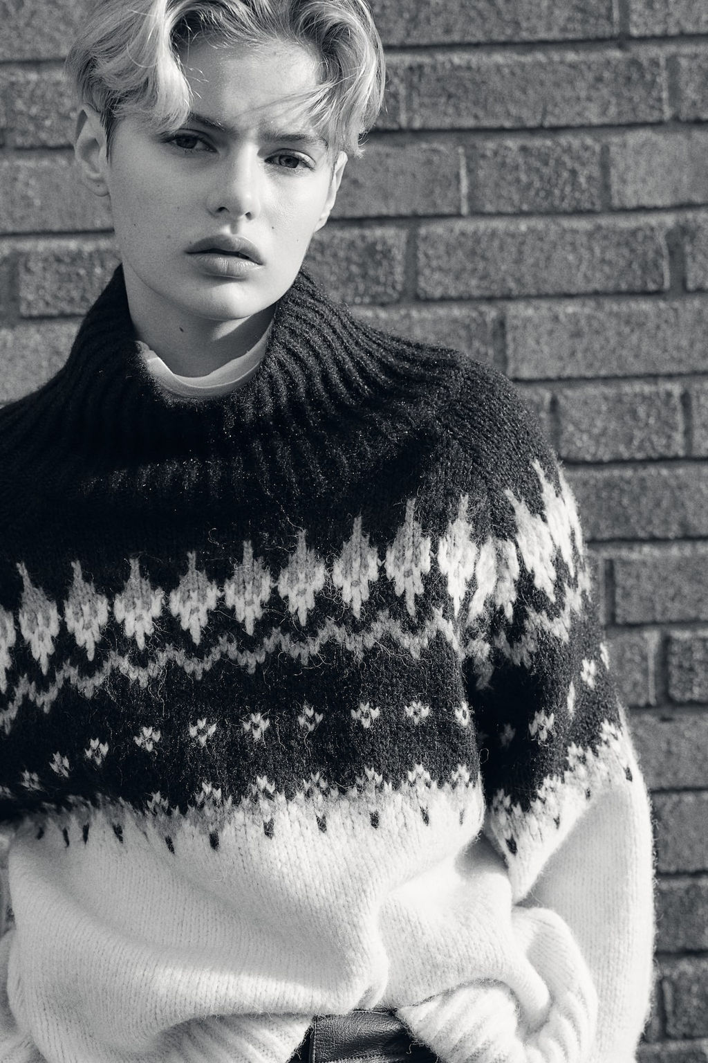 Jersey en punto jacquard con cuello perkins - H&m фото 3