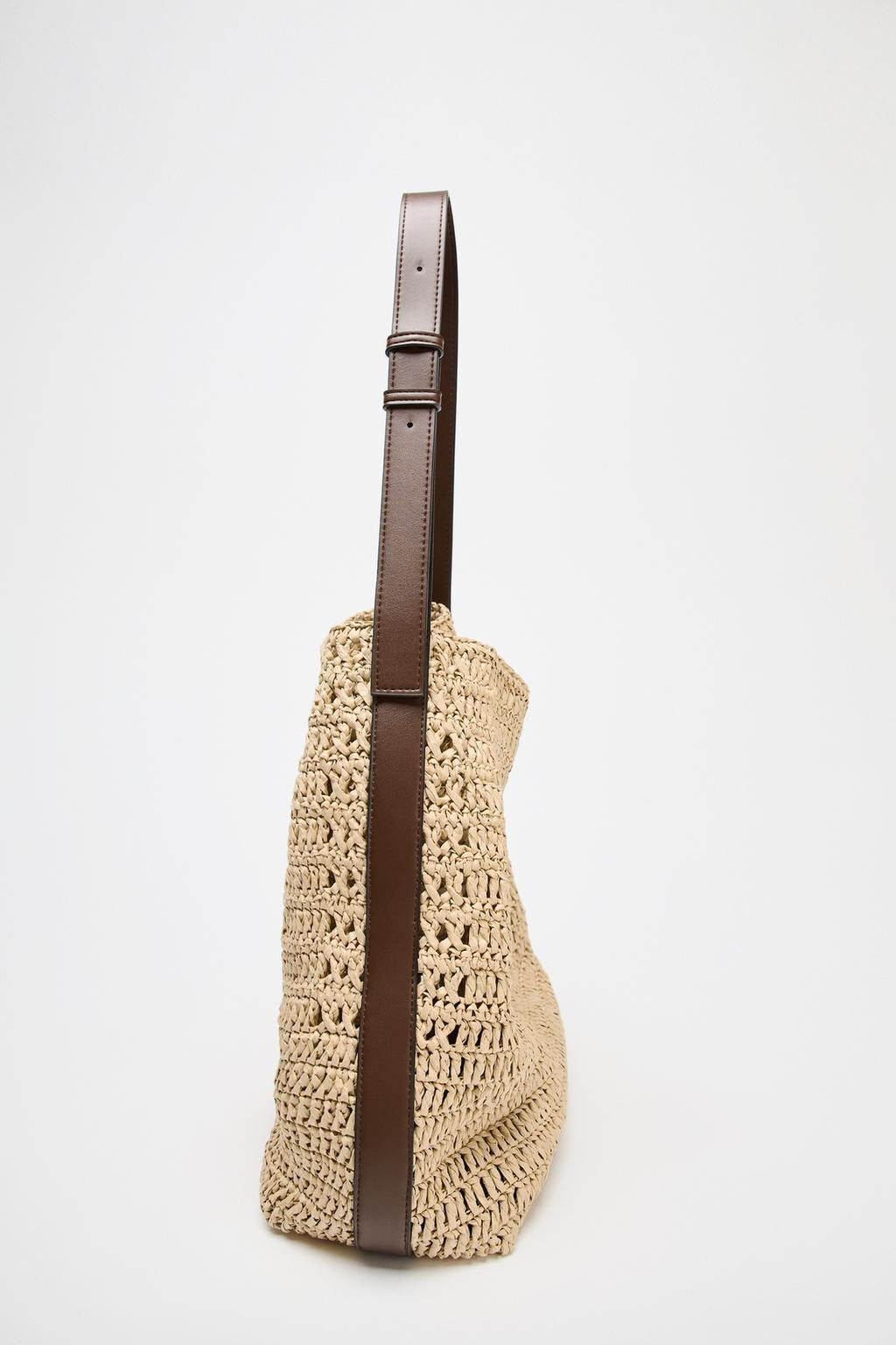 RAFFIA-EFFECT BUCKET BAG - Zara фото 3