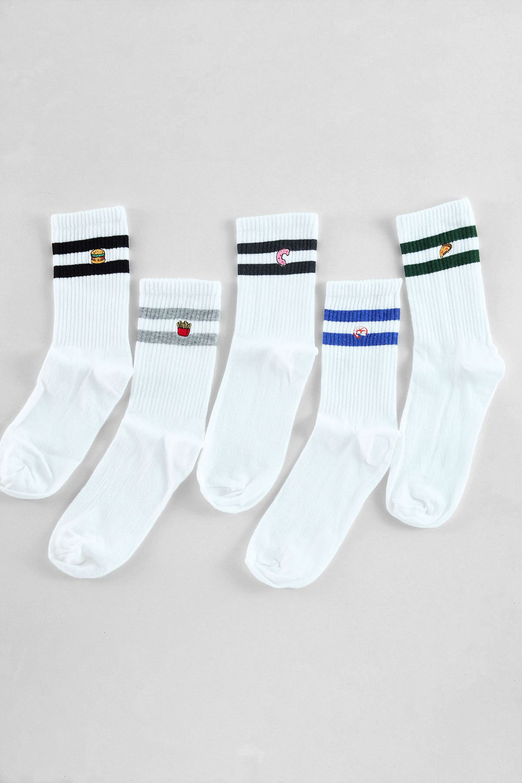 TRENDYOL MAN Beyaz Unisex 5li Nak?sl? Pamuklu Cizgili Kolej-Tenis-Orta Boy Corap TMNAW25CO00022 - Trendyolmilla фото 4