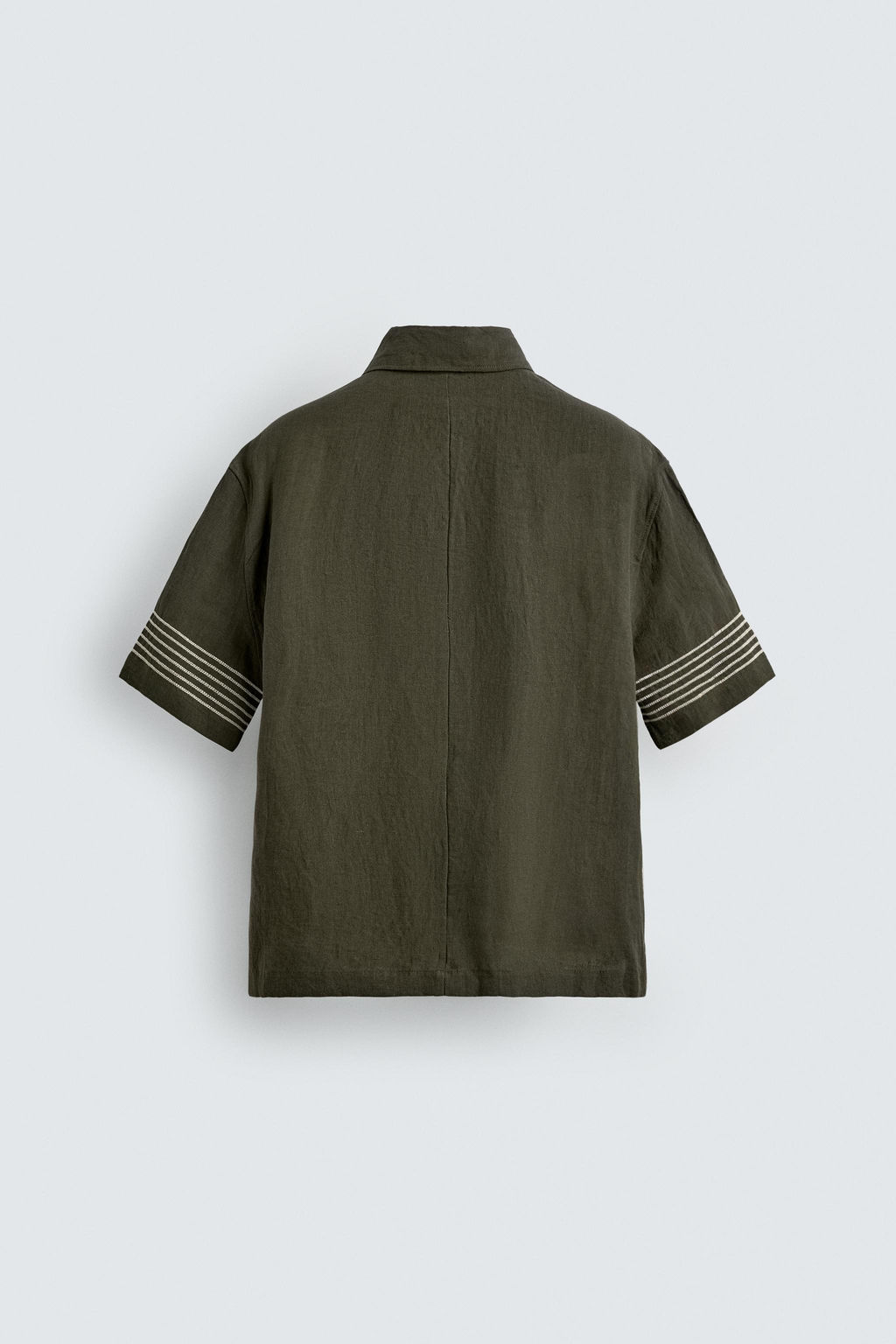 CAMISA POLO 100% LINO / Khaki oscuro