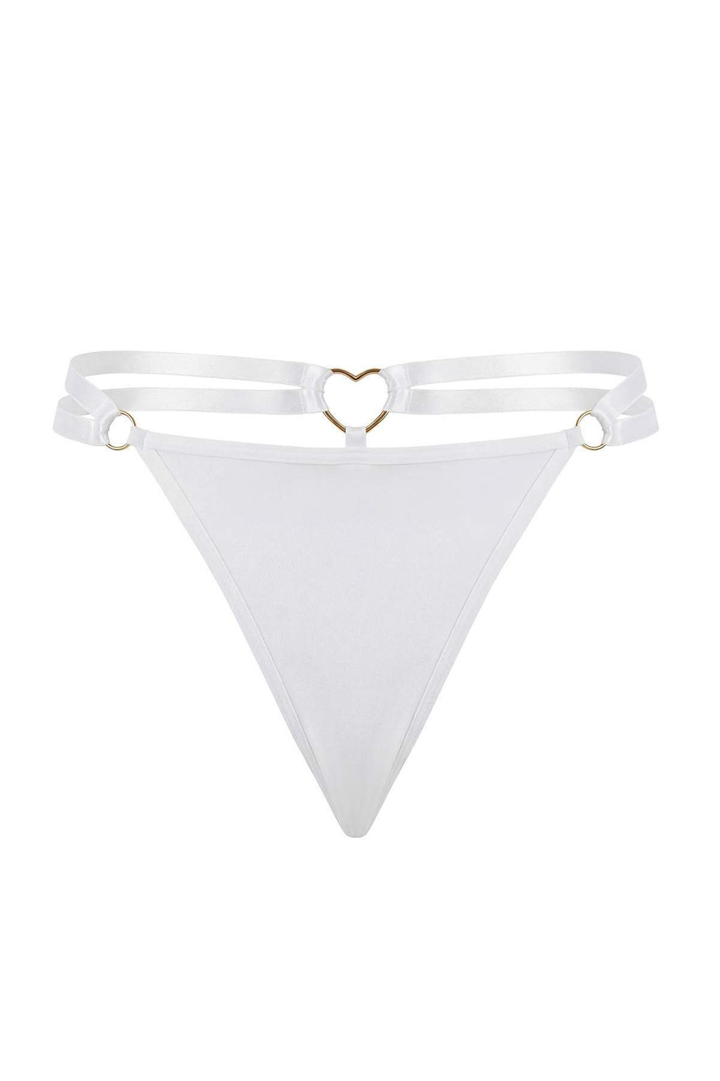 Siyah-Beyaz-K?rm?z? 3lu Kalp Aksesuarl? Micro String Orme Kulot THMAW26KU00054