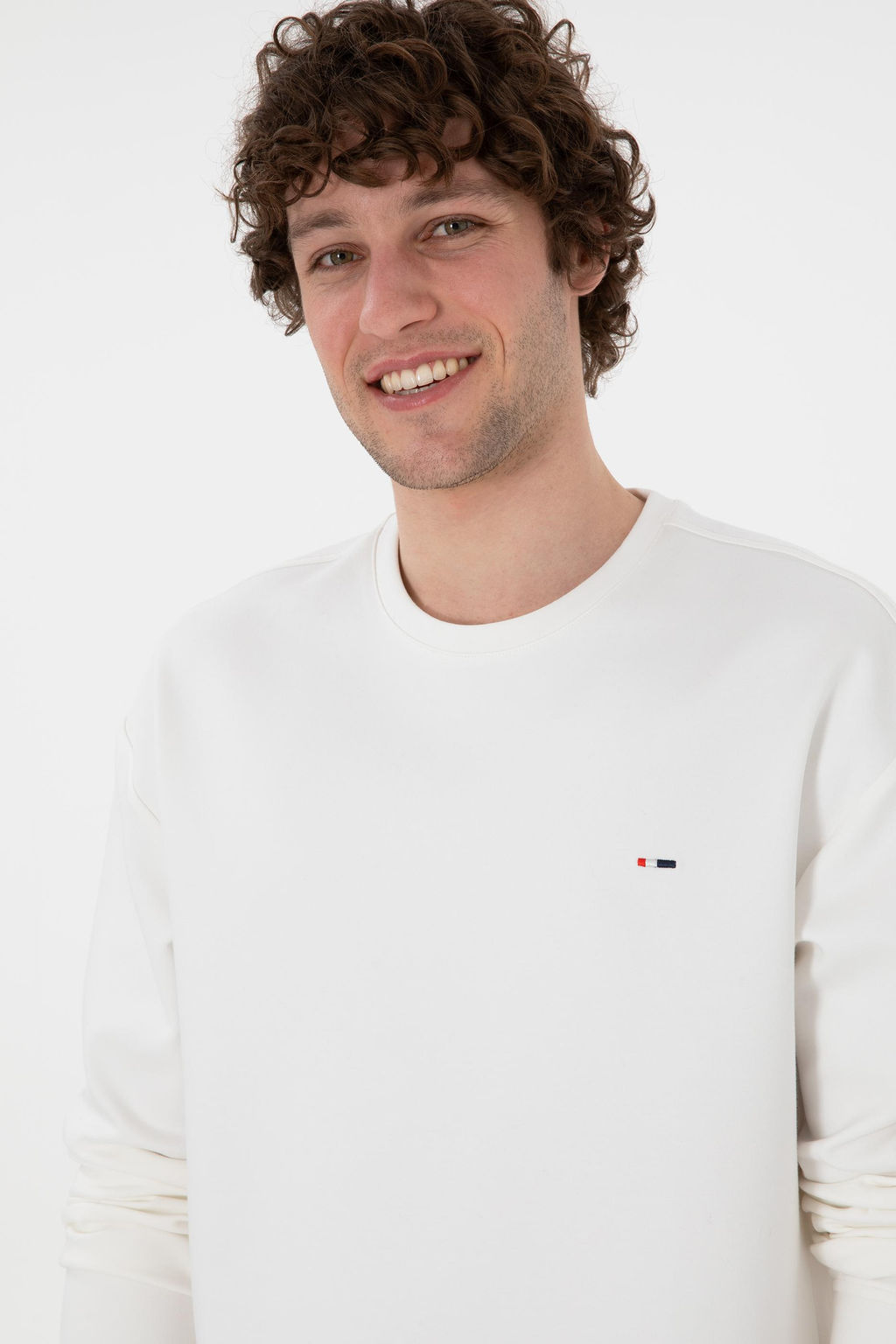 Erkek Comfort Fit Bisiklet Yaka Ekru Sweatshirt Sepette S_rpriz _ndirim - U.s. polo assn фото 2