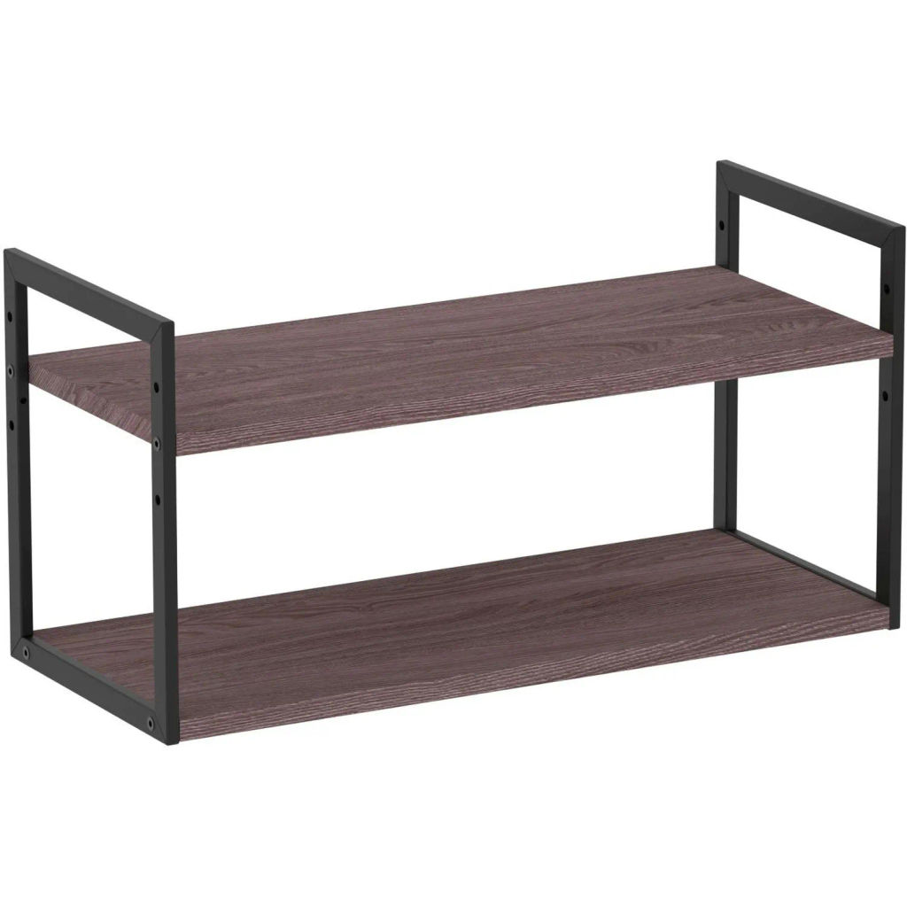 Полка TI_настен/настоль Комус Онега-6 250х600 мет чер/ЛДСП ясень анкор тем