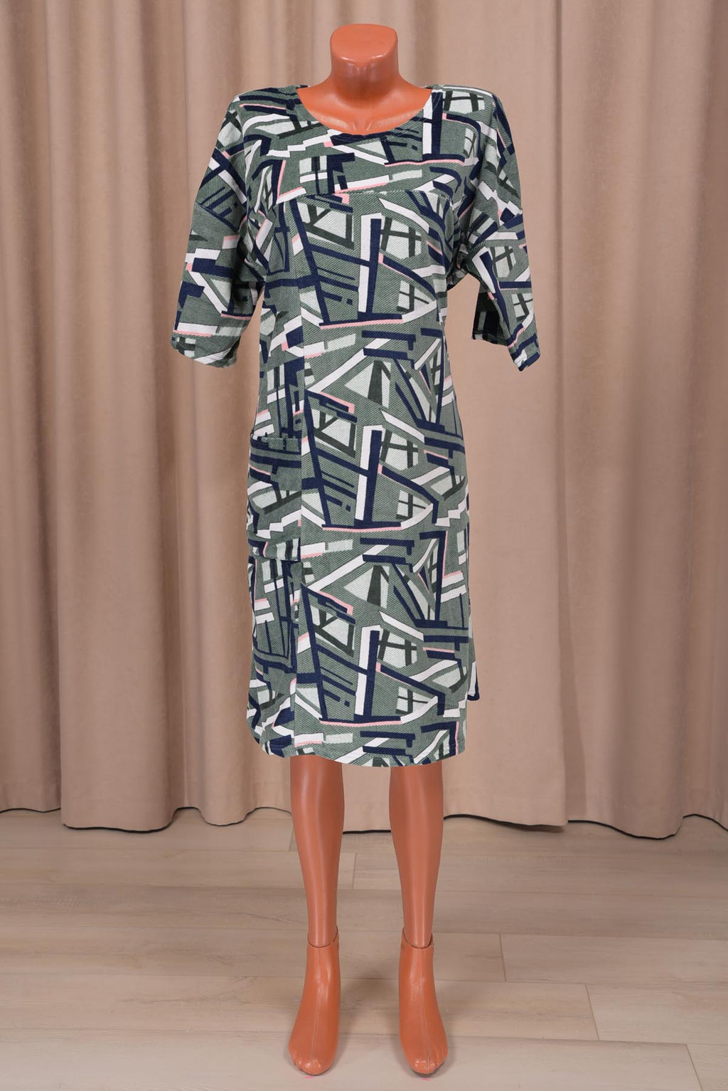 Туника велюровая (01019, хаки)