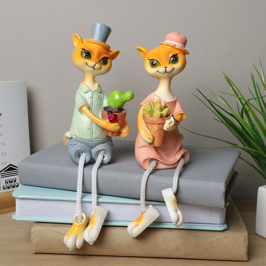 Цена за 2 шт. Фигурка Кошка висячие ножки 2 штуки набор 22 см / 9466 /уп 48/ - ГалеонТрейд фото 2