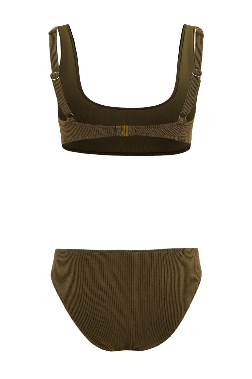 Haki Bralette Kapl? Dokulu Normal Bel Regular Bikini Tak?m? TBESS26BT00045