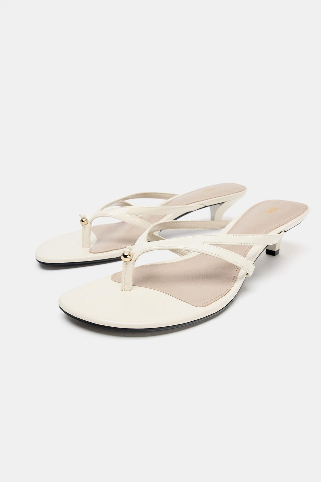 SANDALIA PIEL DETALLE / Blanco Crudo - Zara фото 4