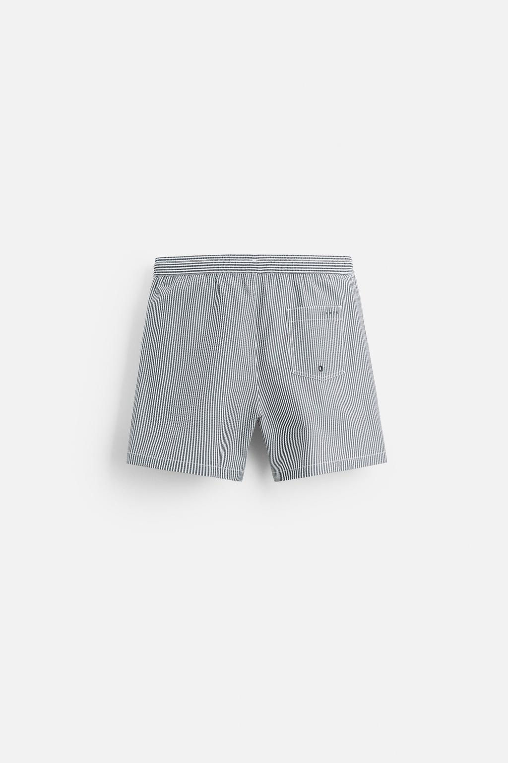REGULAR STRIPE SEERSUCKER SWIMMING TRUNKS - Zara фото 2