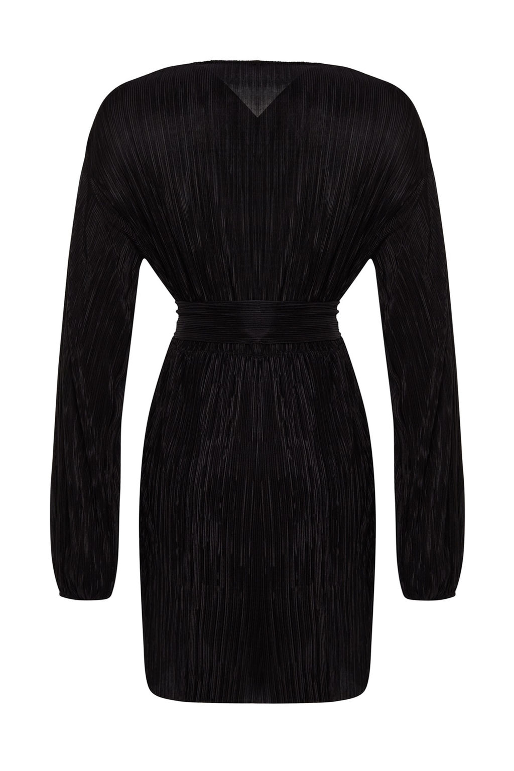 Siyah Kusakl? A-Kesim Astarl? Piliseli Orme K?sa S?k Abiye Gece Mezuniyet Elbisesi TPRAW24EL00108