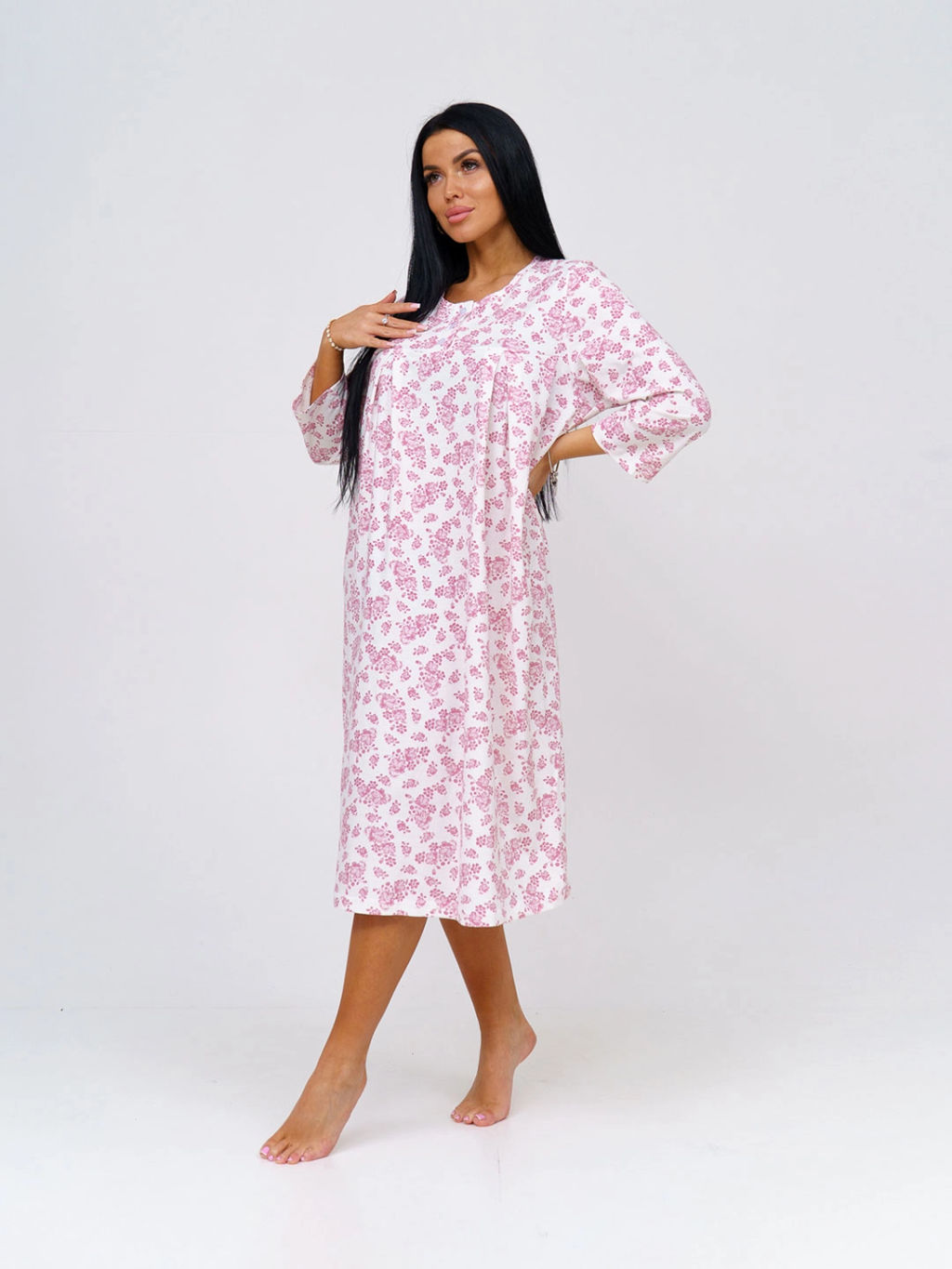 Ночная сорочка женская, цвет белый розовый