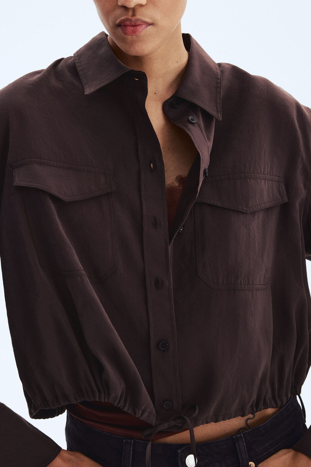 Camisa con cord?n de ajuste - H&m фото 6