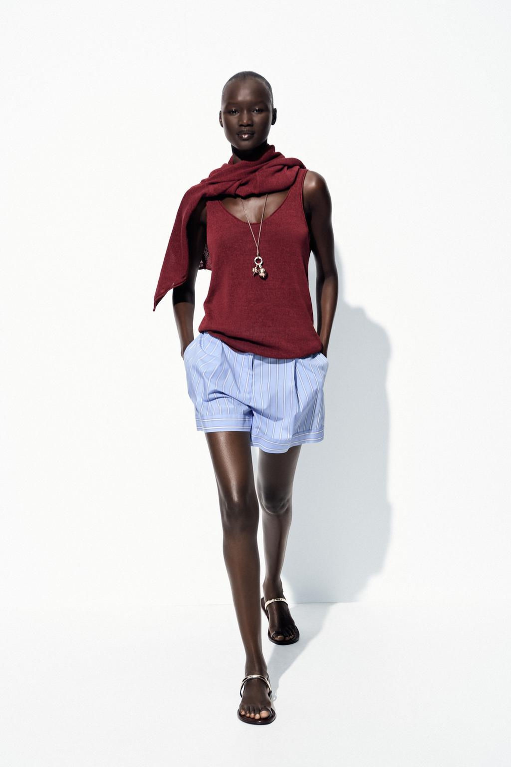 LINEN BLEND KNIT TOP - Zara фото 21