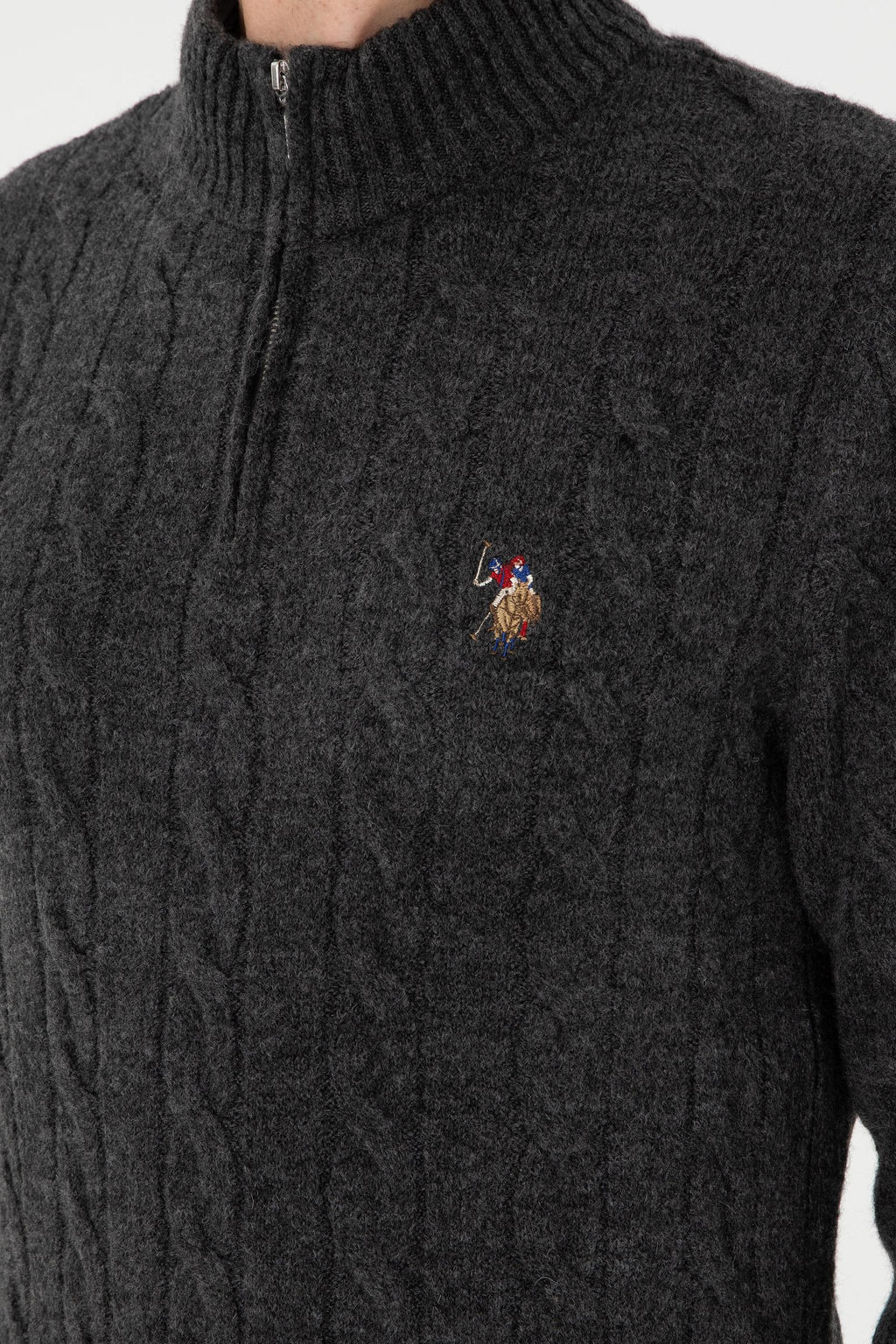 Мужской свитер антрацитового меланжа - U.s. polo assn фото 7