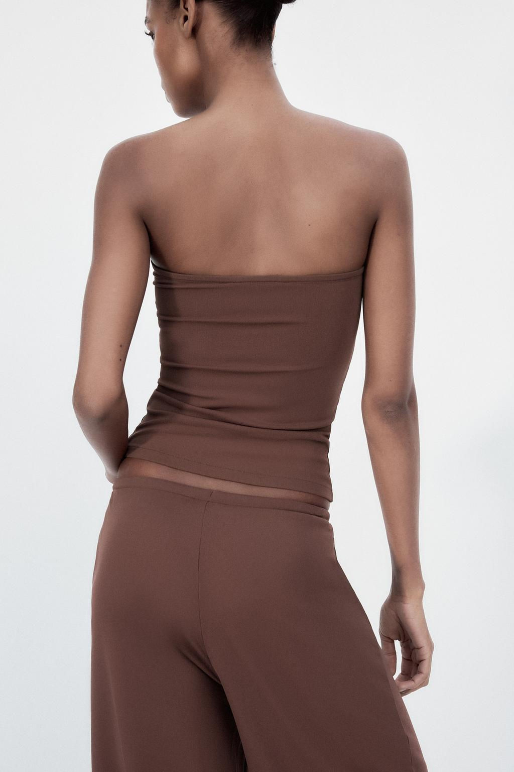 TEXTURED BANDEAU TOP - Zara фото 13