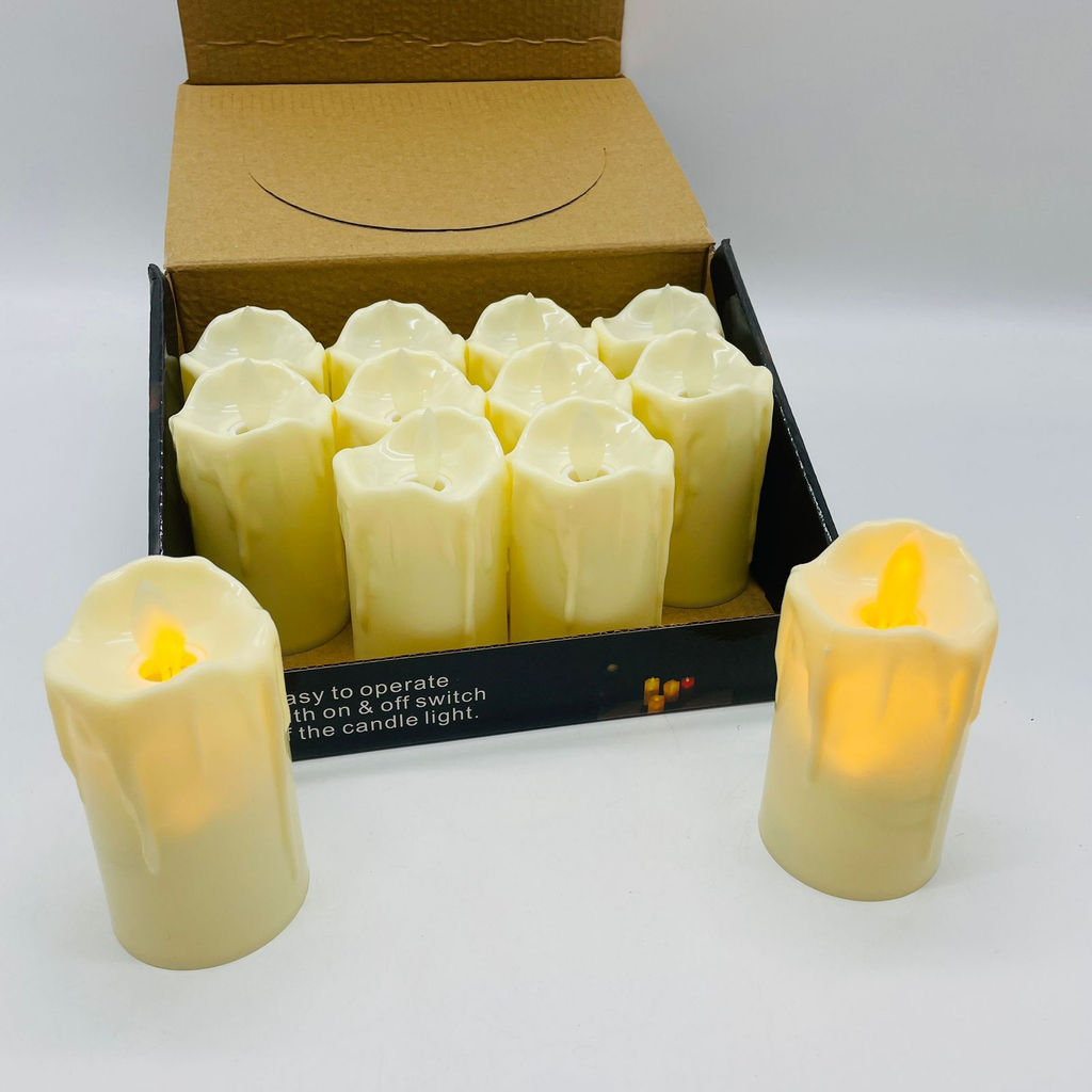 Новогодний декор Ночник - Свеча желтая 8 см (12 шт в уп) - Ип лебедев о.ю фото 3