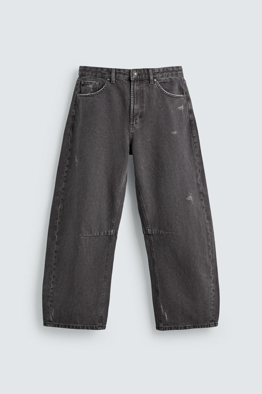 PANTAL?N BARREL FIT LAVADO / Gris oscuro - Zara фото 7