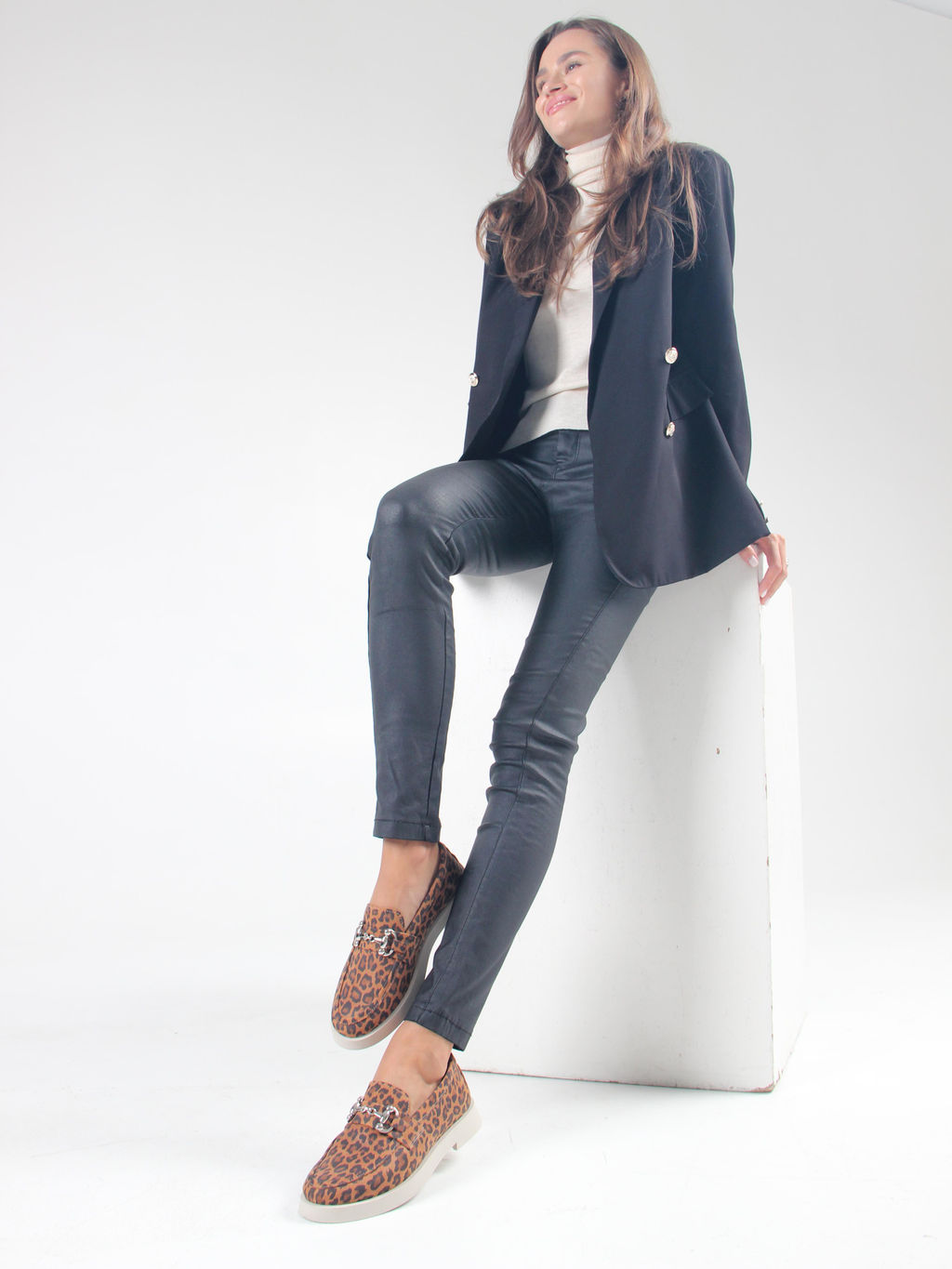 Лоферы туфли 172.1841be.Коричневый леопард