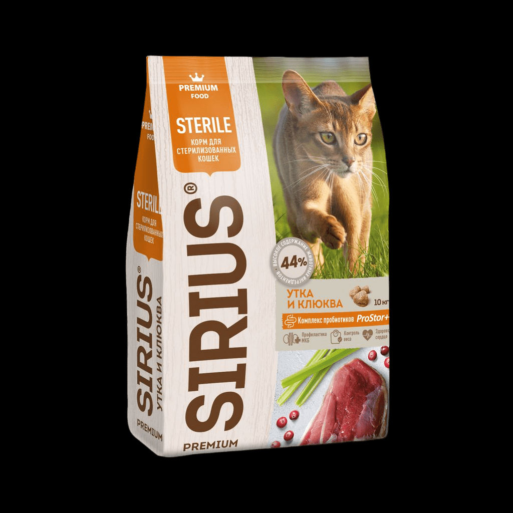 Сухой корм для стерилизованных кошек, утка и клюква 91869/81855