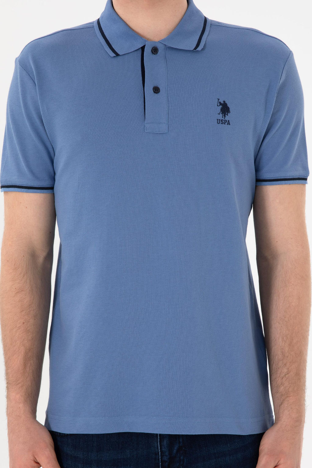 Erkek Slim Fit Polo Yaka Koyu Mavi Basic Ti__rt Sepette S_rpriz _ndirim - U.s. polo assn фото 7
