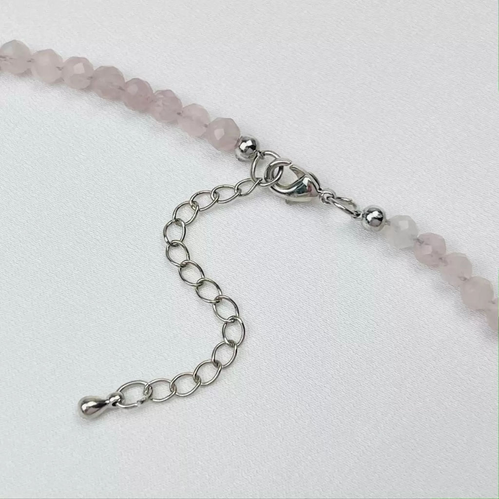 Бусы из мадагаскарсого Розового Кварца огранка 42 см +