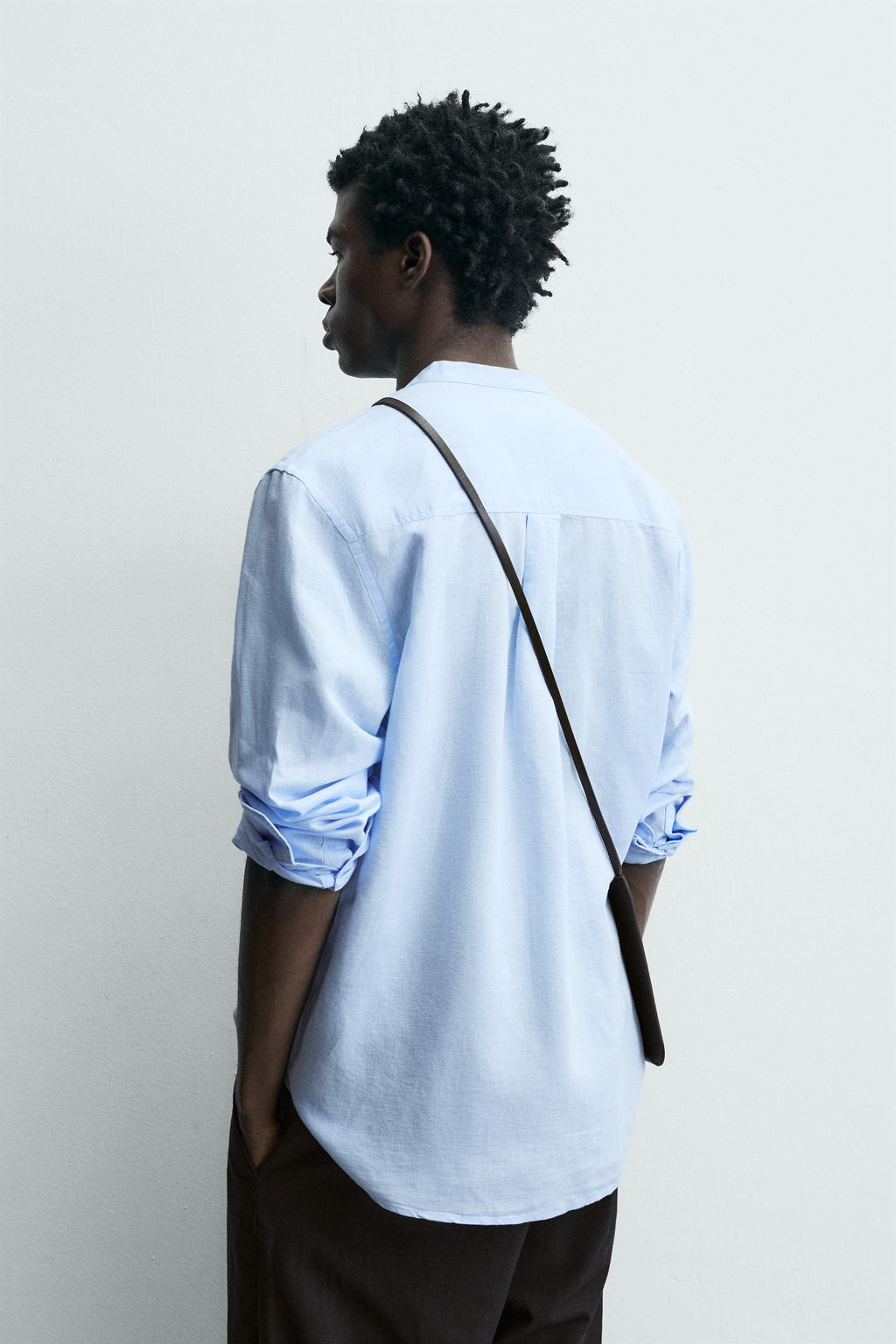 CAMISA RELAXED FIT LINO - ALGOD?N / Celeste - Zara фото 3