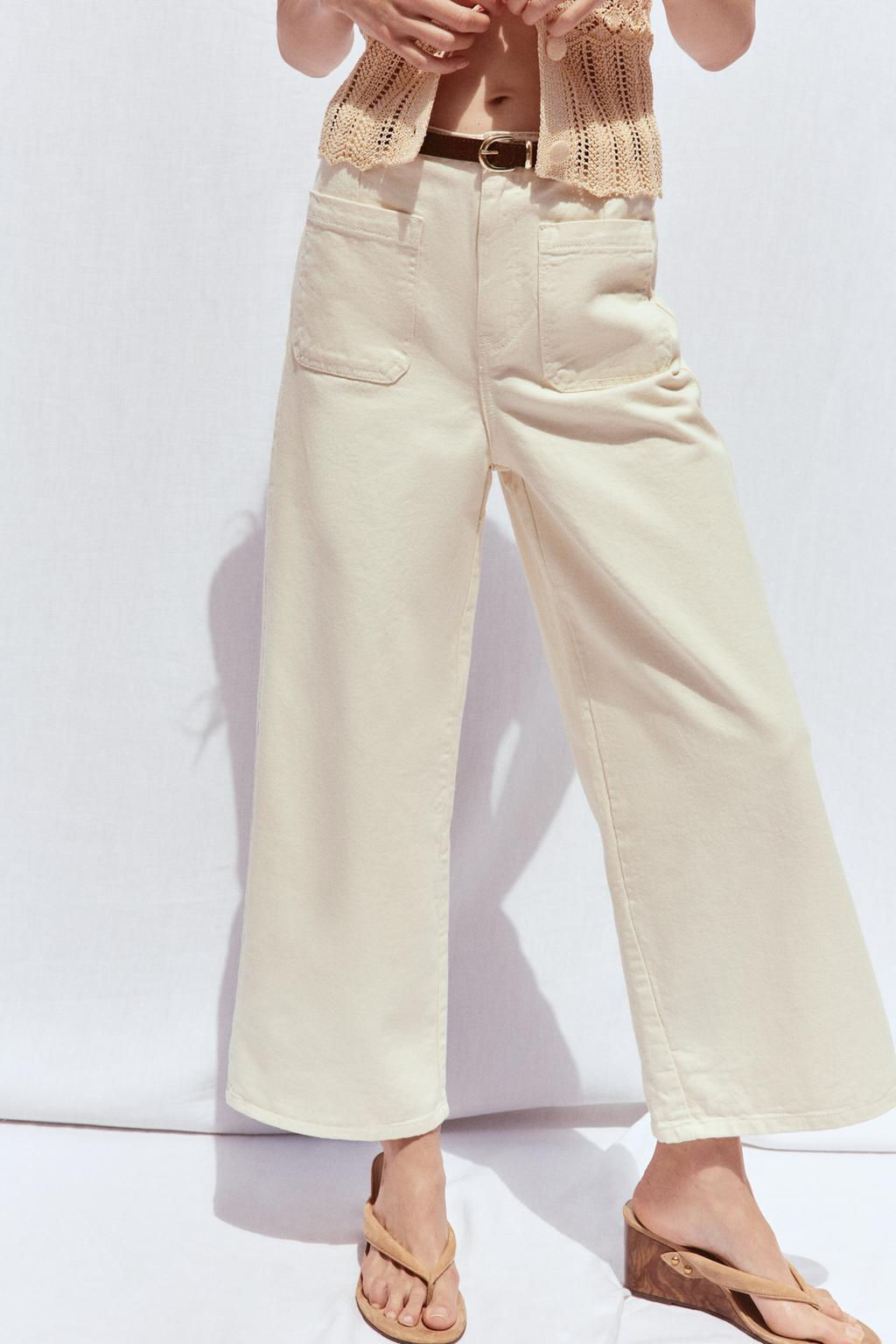 Z1975 HIGH-WAIST CULOTTE JEANS WITH BELT - Zara фото 3